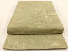 平和屋着物◎六通柄袋帯　唐織　御所解風景文　金糸　正絹　逸品　BAAW2065ycのサムネイル