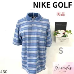 ★美品★ NIKE GOLF メンズ ゴルフウエア 半袖 青 ボーダー ロゴ S