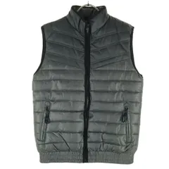 美品 ZARA MAN ザラマン コットン ノースリーブ 中綿ベスト M グレー メンズ 古着