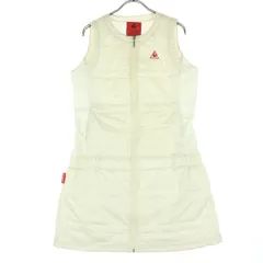 le coq sportif ルコックスポルティフ ワンポイントロゴ ゴルフ ノースリーブ 中綿 ジップ ワンピース L ホワイト レディース 古着
