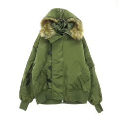 MOUSSYオリーブ色 MA-1 ジャケット ファー付きフード ショート丈