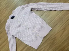 ポロラルフローレン ピンク色 ケーブルニット カーディガンです。サイズはS(7) または 1