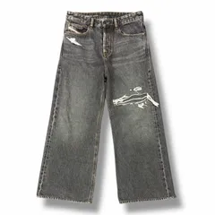 DIESEL ダメージ加工ワイドデニムパンツ デニムパンツ ディーゼル A06371 ブラック 28 （6912M）