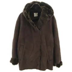 nano&co ナノアンドコー フェイク ムートンコート 36 ダークブラウン ナノユニバース レディース 古着