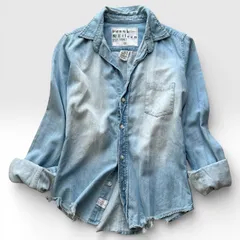 FRANK&EILEEN WASH INDIGO ダメージ加工 デニムシャツ XXS BARRY