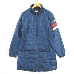 フィラ FILA GOLF 中綿 ジャケット ブルゾン ロング丈 ジップアップ L ネイビー ライン ロゴ kz12702