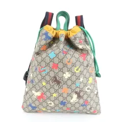 極美品 グッチ GGスプリーム ナップサック 550775 レザー 2WAY リュックサック バックパック チルドレンズ A4 メンズ RUM DD23-9【中古】