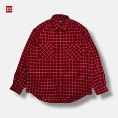 OLD UNIQLO フランネルチェックシャツ レッド L