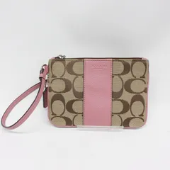 ☆1624　COACH　コーチ　シグネチャー　ミニポーチ　ストラップポーチ　ピンク