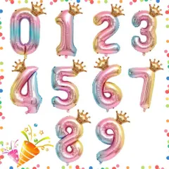 【特価商品】記念日(数字2) 飾り付け 飾り付け 誕生日 パーティー お祝い バルーン バルーン バルーン 数字 数字 大きい 大きい 32インチ アルミ風船 王冠 誕生日飾り グラデーション ナンバー 船バルーン 虹色風 0-9 huaqiguo