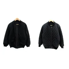 アズールバイマウジー AZUL by moussy ブルゾンジャケット キルティングジャケット リバーシブル ミドル丈 L 黒 ブラック /SM47のサムネイル