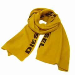 ディーゼル DIESEL ロゴ ニット マフラー ショール イエロー 黄 イタリア製のサムネイル