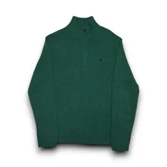 ポロ ラルフ ローレン 100% ウール グリーン ハーフジップ ニット