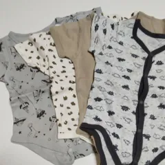 352 70cm 西松屋　半袖 前開きロンパース肌着 4枚セット