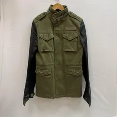 ダヴルジェイケイ M-65 ミリタリー フィールド ジャケット レザー 切替 ダブルジップ メンズ M ISItems【USED】【古着】【中古】50151248