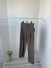 メンズ カーキ ウエスト後ろゴム パンツ ラージ