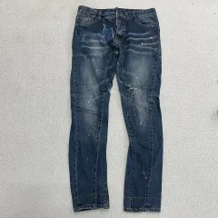 50 DSQUARED2 補強ダメージウォッシュデニムパンツ N1362