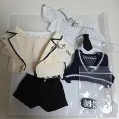 WOOBLE 10cm コットンカレッジ クリームブルー 無属性 ぬいぐるみ服