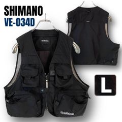シマノ SHIMANO☆撥水フィッシングベスト☆VE-034D☆ブラック☆メンズL
