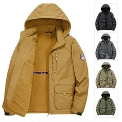 新品 裏起毛ジャケット メンズ ブルゾン フード付き ジップパーカー アウター ジャケット 裏起毛 コート 無地 暖か 防寒 寒さ対策 厚手 もこもこ 秋冬 フリース 無地 モコモコ ジャンパー 保温 mlcpa