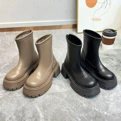 新品 ショートブーツ レディース ブーツ ジップアップ シューズ 歩きやすい 厚底ブーツ ショート 滑らない 防寒靴 お洒落 通学 通勤 mluaw