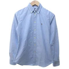 ポロ ラルフローレン POLO RALPH LAUREN シャンブレー ボタンダウンシャツ カジュアルシャツ 長袖 ポニー刺繡 青 ブルー S IBO77