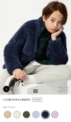 ユニクロ フラッフィーフリースフルジップアップジャケット ネイビー