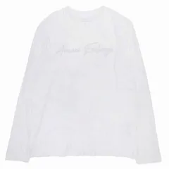 美品 アルマーニエクスチェンジ A/X ARMANI EXCHANGE エンブロイダリー ロゴ刺繍 Tシャツ カットソー トップス 長袖 ロンT コットン クルーネック サイズL 白 ホワイト メンズ