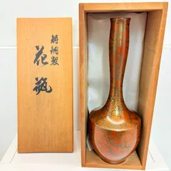 【高岡銅器】 伝統工芸 鋳銅 鶴首花瓶 焼朱銅色（むら朱銅）共箱付き 🥚