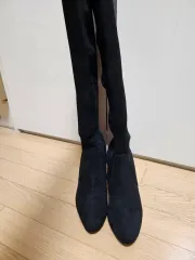 ブラック スウェード ロングブーツ 245mm