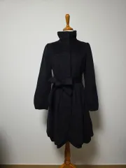 SJSJ ブラック ウール コート