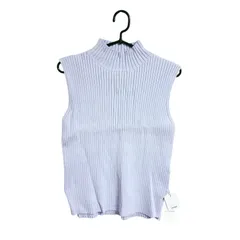 【一点物】【タグ付き】snidel スナイデル レディース トップス ノースリーブ ニット ブルー Freeサイズ B27