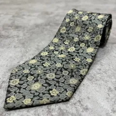 【pierre cardin】花柄ネクタイ　ネイビー　グレー　バイカラー