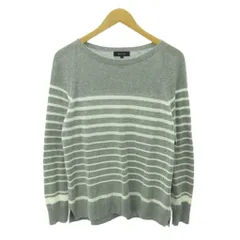 リフレクト Reflect ニット セーター ボーダー カシミヤ混 長袖 11 グレー 白 ホワイト 0906