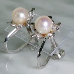 パール 花 イヤリング シルバー製