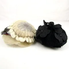 バラ色の帽子 ニットキャップ 2点セット フラワー ウール 帽子 ブランド まとめて レディース Barairo no Boushi 【中古】