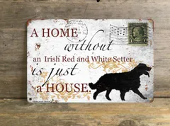 【rish Setter/アイリッシュ・セッター】 メタルプレート メッセージ 犬 雑貨 グッズ アート ポスター おしゃれ インテリア 壁飾り アンティーク風 243