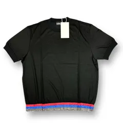 参考上代38500円 未使用 kolor オーバーラップリブTシャツ カットソー カラー 24SCM-T05203  ブラック 1 （75578A）