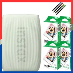 【数量限定】Link3 mini instax セージグリーン＆フィルム40枚＆デコペン(6点セット) スマホプリンター チェキ