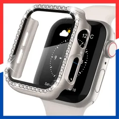 【人気商品】コンパチブル iWatchケース 【キラキラカバー】WASPO 40mm 保護フィルム付き クリスタルダイヤ付き アップルウォッチカバー 女性専用 全面保護ケース(40mm Series se/6/5/4スターライト)