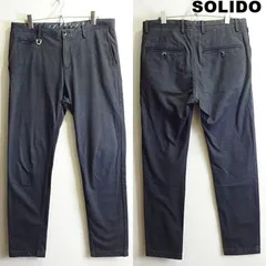 SOLIDO　ソリード　度詰め天竺 コットンジャージスラックス　W86cm / L　ストレッチ　メンズ　テーパード　良品　ダークグレーのサムネイル