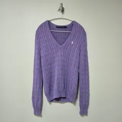 ラルフローレン Vネック ケーブルニット / レディースニット