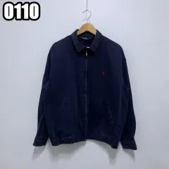 L ポロ ラルフローレン 90s ネイビー コットン スイングトップ