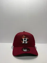 Newera ヒューストンアストロズ フレイムロゴ 9forty A-FRAME スナップバックキャップ レッドカラー