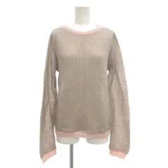 ザラ ZARA 美品 ニット M 長袖 グレー ピンク ラウンドネック /RG