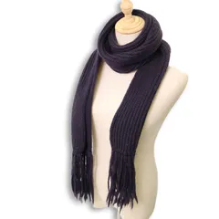 CLIPPER CASUALS クリッパーカジュアルズ 秋冬★ マフラー リブ編み フリンジ Sz.F メンズ