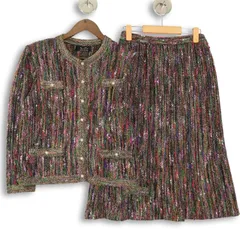 MODA-EMIRY モダ エミリィ 秋冬★ マルチカラー セットアップ ジャケット スカート Sz.F レディース