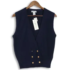 未使用★ IZOD CLUB アイゾッドクラブ 通年 ニット ベスト ジレ Sz.XL レディース 紺
