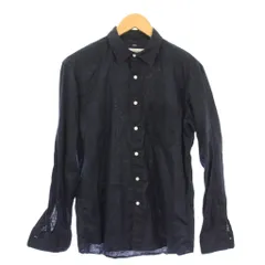 シップス SHIPS カジュアルシャツ 長袖 レギュラーカラー 無地 ワンカラー 麻 リネン S 紺 ネイビー /BB