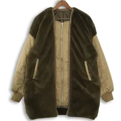 CLASSICAL ELF クラシカルエルフ 秋冬 中綿 異素材ミックス★ オーバー ブルゾン コート Sz.XL レディース